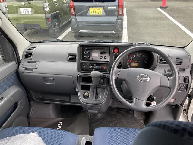ハイゼットカーゴクルーズ4AT 電動格納式カラードドアミラー 12インチフルホイールキャップ キーレスエントリー CDチューナー 後席アシストグリップ ルームランプ フルファブリックシート(静岡県)の中古車