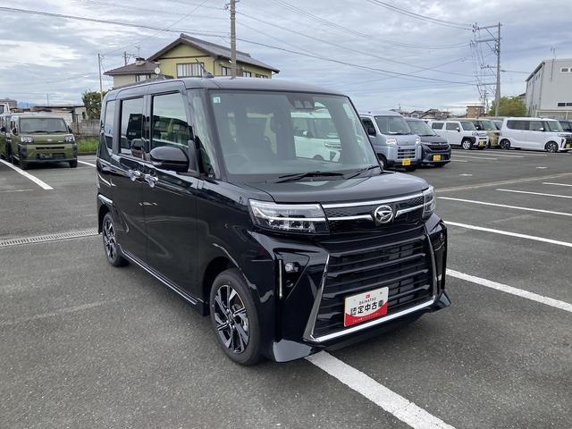 タントカスタムX14インチアルミホイール 大型エアロバンパー フルLEDヘッドランプ オート格納式カラードドアミラー 両側パワースライドドア キーフリーシステム プッシュボタンスタート(静岡県)の中古車
