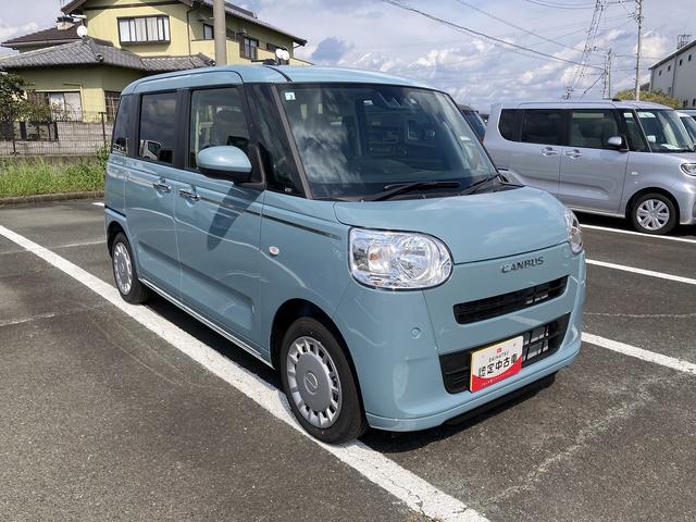 ムーヴキャンバスセオリーX14インチフルホイールキャップ キーフリーシステム プッシュボタンスタート UVカットガラス 両側パワースライドドア ハロゲンヘッドライト ラゲージアンダーボックスディスプレイオーディオ(静岡県)の中古車