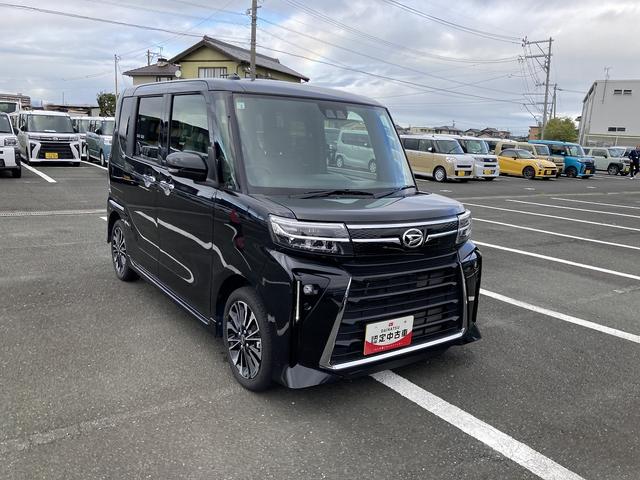 タントカスタムＲＳ１５インチアルミホイール　キーフリーシステム　プッシュボタンスタート　オートエアコン（プッシュ式）　フルＬＥＤヘッドランプ　オート格納式カラードドアミラー　本革巻ステアリングホイール（静岡県）の中古車