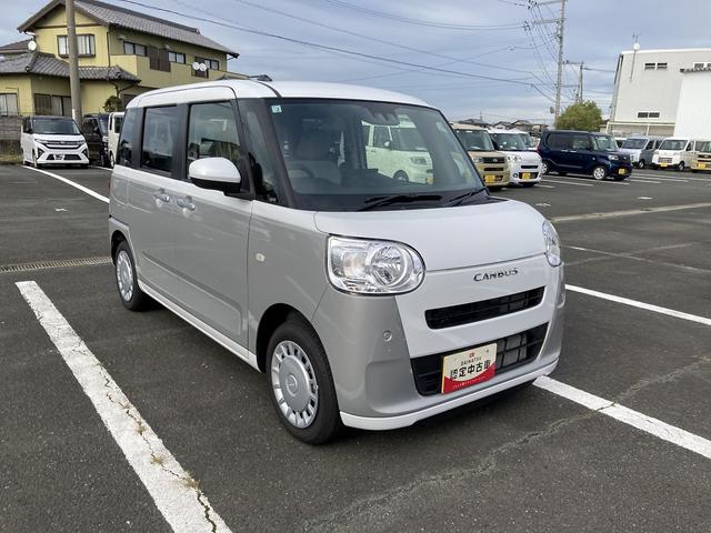 ムーヴキャンバスストライプスＸ１４インチフルホイールキャップ　キーフリーシステム　ＵＶカットガラス　両側パワースライドドア　ハロゲンヘッドライト　ラゲージアンダーボックス　ディスプレイオーディオ　バックカメラ（静岡県）の中古車