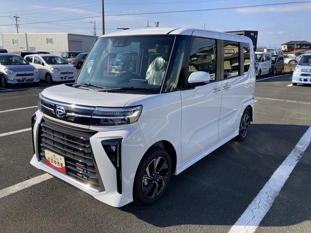 タントカスタムXリミテッド14インチアルミホイール 大型エアロバンパー フルLEDヘッドランプ オート格納式カラードドアミラー 両側パワースライドドア キーフリーシステム プッシュボタンスタート(静岡県)の中古車