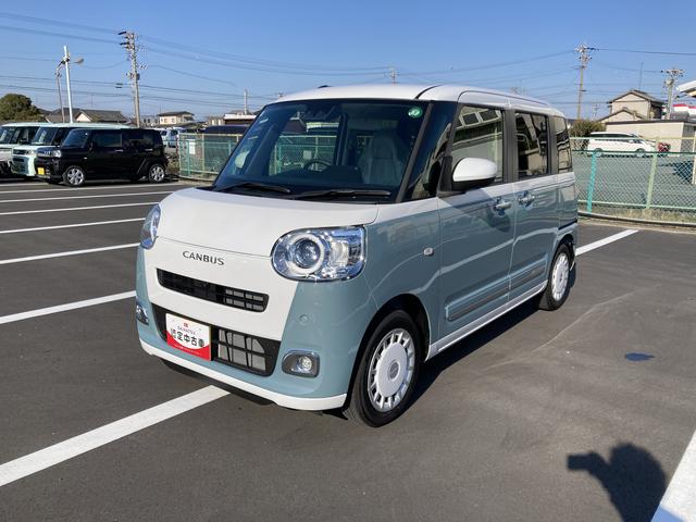 ムーヴキャンバスストライプスＧ１４インチフルホイールキャップ　ＬＥＤヘッドランプ　ＬＥＤフォグランプ　ホっとカップホルダー　両側パワースライドドア　キーフリーシステム　プッシュボタンスタート（静岡県）の中古車