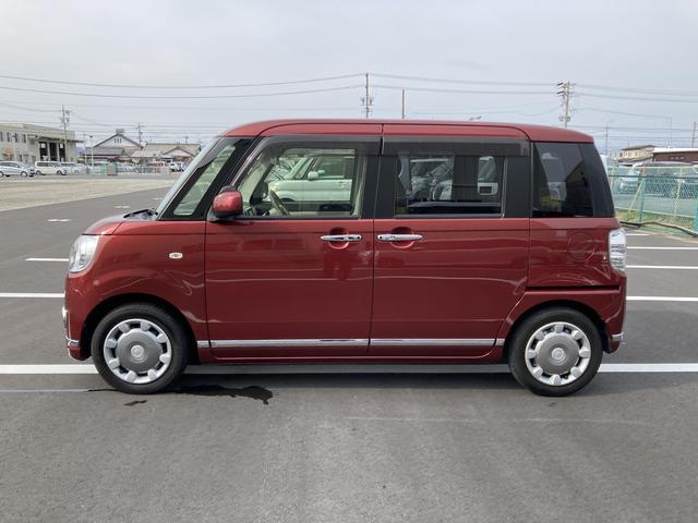 ムーヴキャンバスＧメイクアップ　ＳＡII１４インチフルホイールキャップ　ＬＥＤヘッドランプ　キーフリーシステム　両側パワースライドドア　オートエアコン（プッシュ式）　オートライト　置きラクボックス（静岡県）の中古車