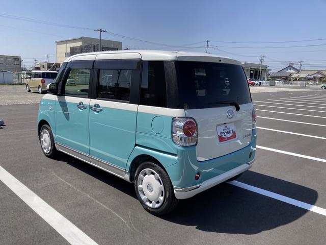 ムーヴキャンバスＧメイクアップＶＳ　ＳＡIII１４インチフルホイールキャップ　ＬＥＤヘッドランプ　キーフリーシステム　両側パワースライドドア　オートエアコン（プッシュ式）　オートライト　置きラクボックス（静岡県）の中古車