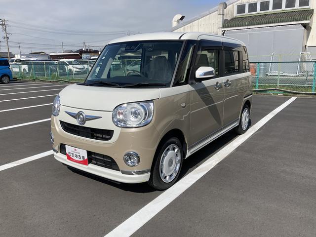 ムーヴキャンバスＧメイクアップ　ＳＡIII１４インチフルホイールキャップ　ＬＥＤヘッドランプ　キーフリーシステム　両側パワースライドドア　オートエアコン（プッシュ式）　オートライト　置きラクボックス（静岡県）の中古車