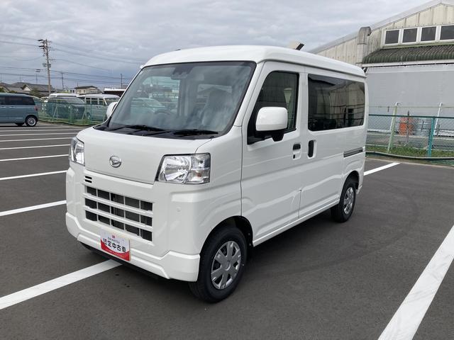 ハイゼットカーゴクルーズＣＶＴ　電動格納式カラードドアミラー　スーパーＵＶＩＲカットガラス（フロントウィンドウ）　１２インチフルホイールキャップ　撥水フルファヴリックシート表皮　大型ＬＥＤ荷室灯　キーフリーシステム（静岡県）の中古車