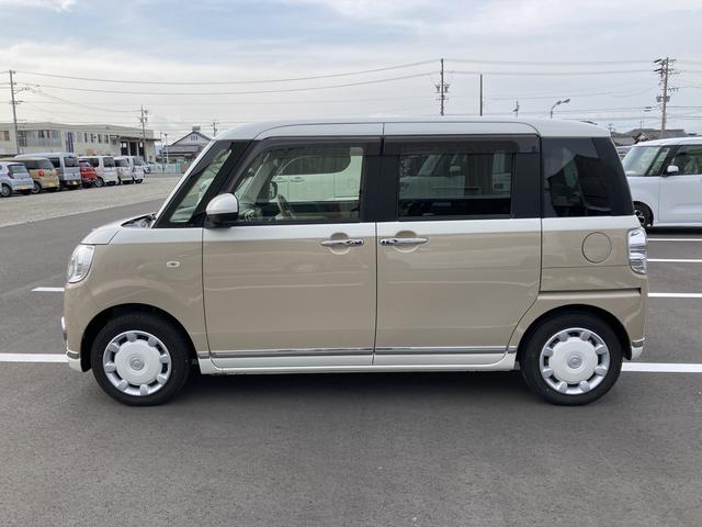 ムーヴキャンバスＧメイクアップＶＳ　ＳＡIII１４インチフルホイールキャップ　ＬＥＤヘッドランプ　キーフリーシステム　両側パワースライドドア　オートエアコン（プッシュ式）　オートライト　置きラクボックス（静岡県）の中古車