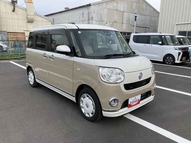 ムーヴキャンバスＧメイクアップＶＳ　ＳＡIII１４インチフルホイールキャップ　ＬＥＤヘッドランプ　キーフリーシステム　両側パワースライドドア　オートエアコン（プッシュ式）　オートライト　置きラクボックス（静岡県）の中古車