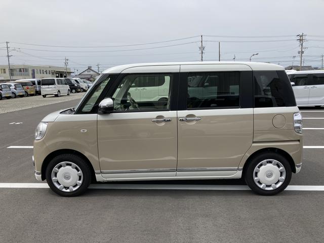 ムーヴキャンバスＧメイクアップＶＳ　ＳＡIII１４インチフルホイールキャップ　ＬＥＤヘッドランプ　キーフリーシステム　両側パワースライドドア　オートエアコン（プッシュ式）　オートライト　置きラクボックス（静岡県）の中古車