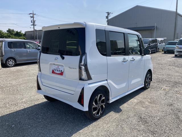タントカスタムＸ１４インチアルミホイール　大型エアロバンパー　フルＬＥＤヘッドランプ　オート格納式カラードドアミラー　両側パワースライドドア　キーフリーシステム　プッシュボタンスタート（静岡県）の中古車