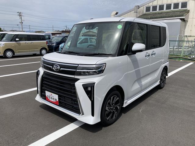 タントカスタムＸ１４インチアルミホイール　大型エアロバンパー　フルＬＥＤヘッドランプ　オート格納式カラードドアミラー　両側パワースライドドア　キーフリーシステム　プッシュボタンスタート（静岡県）の中古車
