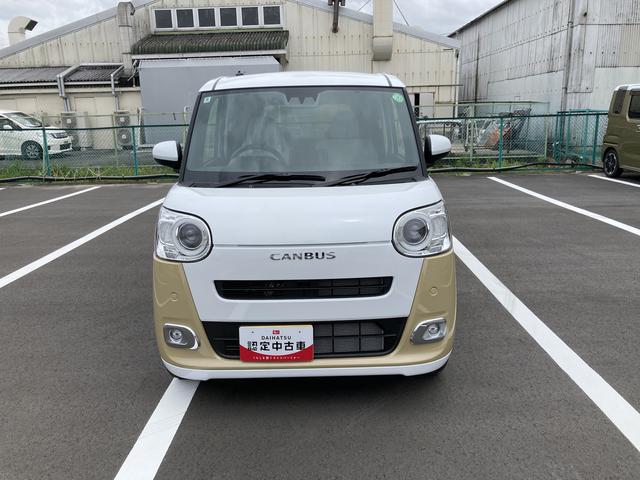 ムーヴキャンバスストライプスＧ１４インチフルホイールキャップ　ＬＥＤヘッドランプ　ＬＥＤフォグランプ　ホっとカップホルダー　両側パワースライドドア　キーフリーシステム（静岡県）の中古車