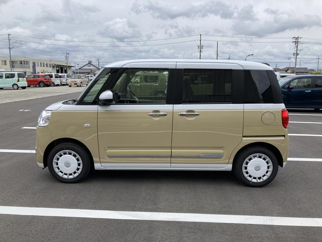 ムーヴキャンバスストライプスＧ１４インチフルホイールキャップ　ＬＥＤヘッドランプ　ＬＥＤフォグランプ　ホっとカップホルダー　両側パワースライドドア　キーフリーシステム（静岡県）の中古車