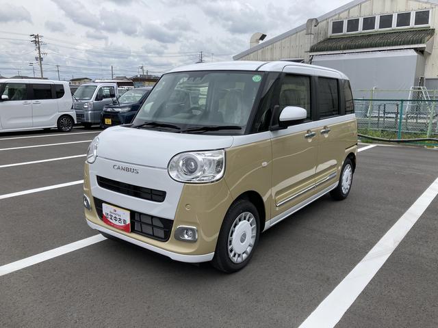 ムーヴキャンバスストライプスＧ１４インチフルホイールキャップ　ＬＥＤヘッドランプ　ＬＥＤフォグランプ　ホっとカップホルダー　両側パワースライドドア　キーフリーシステム（静岡県）の中古車