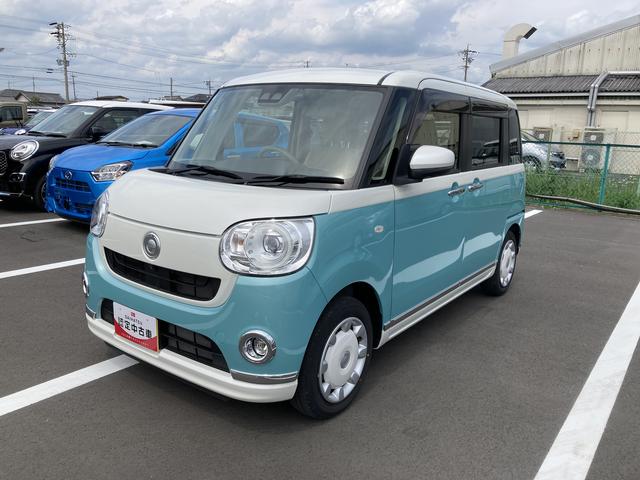 ムーヴキャンバスＧメイクアップＶＳ　ＳＡIII１４インチフルホイールキャップ　ＬＥＤヘッドランプ　キーフリーシステム　両側パワースライドドア　オートエアコン（プッシュ式）　オートライト　置きラクボックス（静岡県）の中古車
