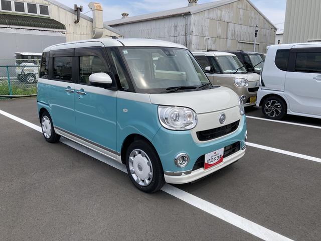 ムーヴキャンバスＧメイクアップＶＳ　ＳＡIII１４インチフルホイールキャップ　ＬＥＤヘッドランプ　キーフリーシステム　両側パワースライドドア　オートエアコン（プッシュ式）　オートライト　置きラクボックス（静岡県）の中古車