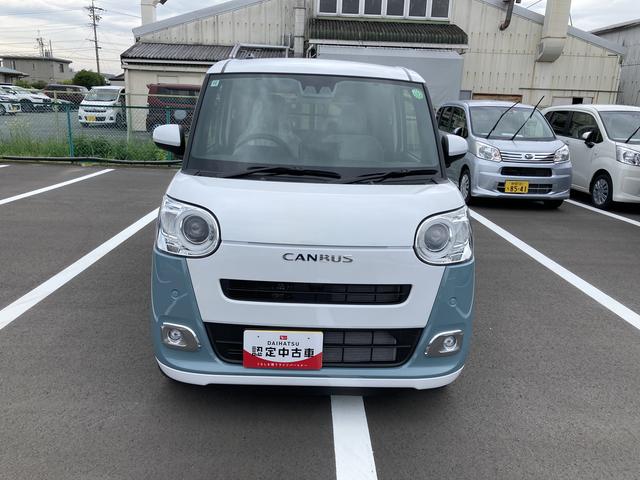 ムーヴキャンバスストライプスＧ１４インチフルホイールキャップ　ＬＥＤヘッドランプ　ＬＥＤフォグランプ　ホっとカップホルダー　両側パワースライドドア　キーフリーシステム　プッシュボタンスタート　ＵＶカットガラス（静岡県）の中古車