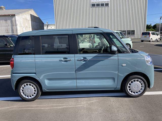 ムーヴキャンバスセオリーＸ１４インチフルホイールキャップ　キーフリーシステム　プッシュボタンスタート　ＵＶカットガラス　両側パワースライドドア　ハロゲンヘッドライト　ラゲージアンダーボックス（静岡県）の中古車