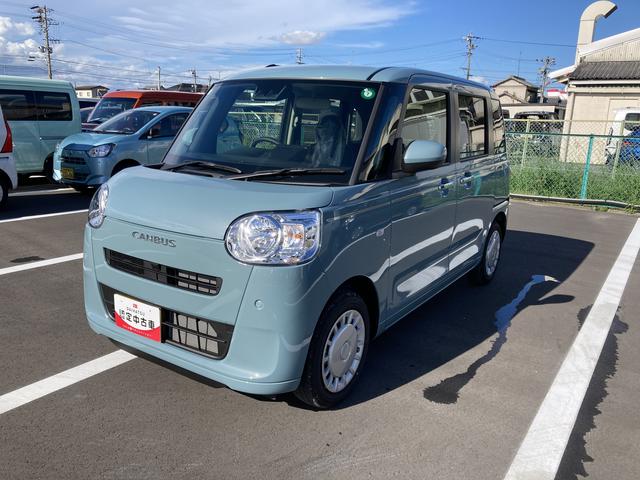 ムーヴキャンバスセオリーＸ１４インチフルホイールキャップ　キーフリーシステム　プッシュボタンスタート　ＵＶカットガラス　両側パワースライドドア　ハロゲンヘッドライト　ラゲージアンダーボックス（静岡県）の中古車