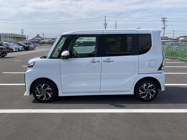 タントカスタムＸ１４インチアルミホイール　大型エアロバンパー　フルＬＥＤヘッドランプ　オート格納式カラードドアミラー　両側パワースライドドア　キーフリーシステム　プッシュボタンスタート（静岡県）の中古車