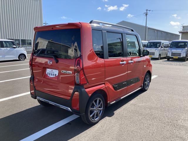 タントファンクロス１４インチアルミホイール　大型エアロバンパー　フルＬＥＤヘッドランプ　オート格納式カラードドアミラー　両側パワースライドドア　キーフリーシステム　プッシュボタンスタート（静岡県）の中古車