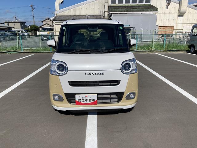 ムーヴキャンバスストライプスＧ１４インチフルホイールキャップ　ＬＥＤヘッドランプ　ＬＥＤフォグランプ　ホっとカップホルダー　両側パワースライドドア　キーフリーシステム　プッシュボタンスタート　ＵＶカットガラス（静岡県）の中古車