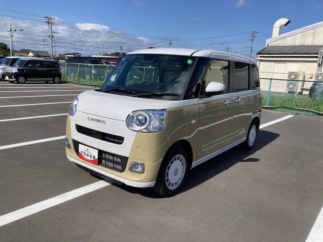 ムーヴキャンバスストライプスＧ１４インチフルホイールキャップ　ＬＥＤヘッドランプ　ＬＥＤフォグランプ　ホっとカップホルダー　両側パワースライドドア　キーフリーシステム　プッシュボタンスタート　ＵＶカットガラス（静岡県）の中古車