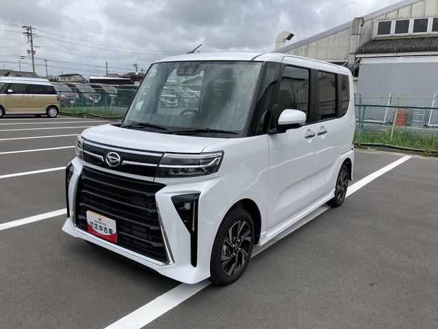 タントカスタムＸ１４インチアルミホイール　大型エアロバンパー　フルＬＥＤヘッドランプ　オート格納式カラードドアミラー　両側パワースライドドア　キーフリーシステム　プッシュボタンスタート（静岡県）の中古車