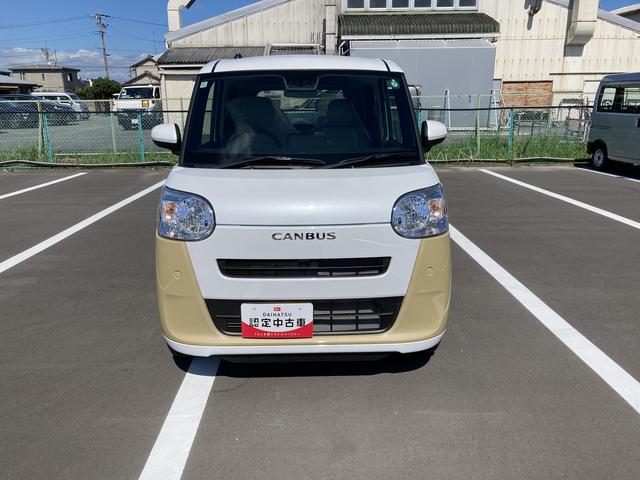 ムーヴキャンバスストライプスＸ１４インチフルホイールキャップ　キーフリーシステム　プッシュボタンスタート　ＵＶカットガラス　両側パワースライドドア　ハロゲンヘッドライト　ラゲージアンダーボックス（静岡県）の中古車
