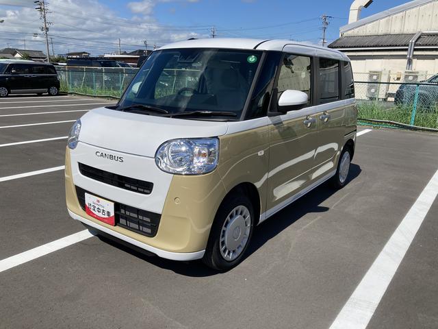 ムーヴキャンバスストライプスＸ１４インチフルホイールキャップ　キーフリーシステム　プッシュボタンスタート　ＵＶカットガラス　両側パワースライドドア　ハロゲンヘッドライト　ラゲージアンダーボックス（静岡県）の中古車