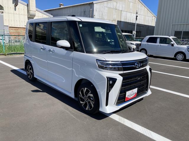 タントカスタムＸ１４インチアルミホイール　大型エアロバンパー　フルＬＥＤヘッドランプ　オート格納式カラードドアミラー　両側パワースライドドア　キーフリーシステム　プッシュボタンスタート（静岡県）の中古車