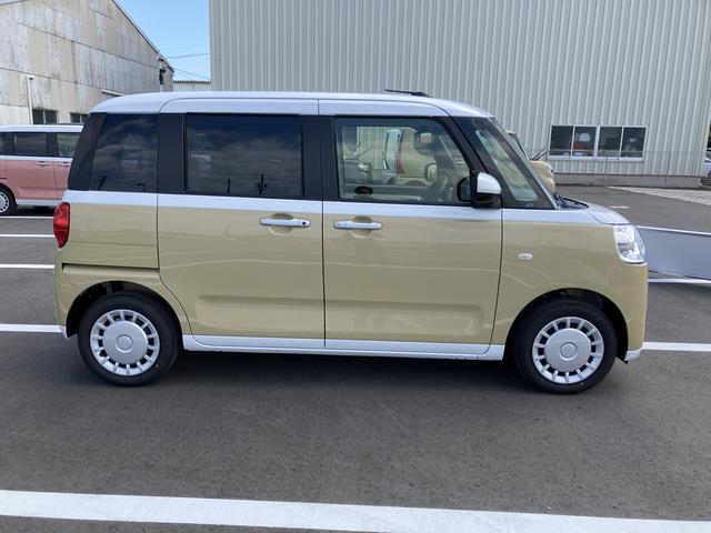 ムーヴキャンバスストライプスＸ１４インチフルホイールキャップ　キーフリーシステム　プッシュボタンスタート　ＵＶカットガラス　両側パワースライドドア　ハロゲンヘッドライト　ラゲージアンダーボックス（静岡県）の中古車