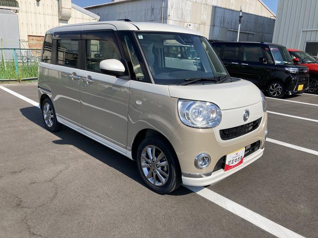 ムーヴキャンバスＧメイクアップＶＳ　ＳＡIII１４インチフルホイールキャップ　ＬＥＤヘッドランプ　キーフリーシステム　両側パワースライドドア　オートエアコン（プッシュ式）　オートライト　置きラクボックス（静岡県）の中古車