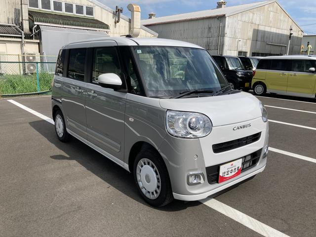 ムーヴキャンバスストライプスＧ１４インチフルホイールキャップ　ＬＥＤヘッドランプ　ＬＥＤフォグランプ　ホっとカップホルダー　両側パワースライドドア　キーフリーシステム　プッシュボタンスタート　ＵＶカットガラス（静岡県）の中古車