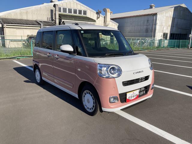 ムーヴキャンバスストライプスＧ１４インチフルホイールキャップ　ＬＥＤヘッドランプ　ＬＥＤフォグランプ　ホっとカップホルダー　両側パワースライドドア　キーフリーシステム　プッシュボタンスタート　ＵＶカットガラス（静岡県）の中古車