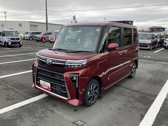 タントカスタムＸ１４インチアルミホイール　大型エアロバンパー　フルＬＥＤヘッドランプ　オート格納式カラードドアミラー　両側パワースライドドア　キーフリーシステム　プッシュボタンスタート（静岡県）の中古車