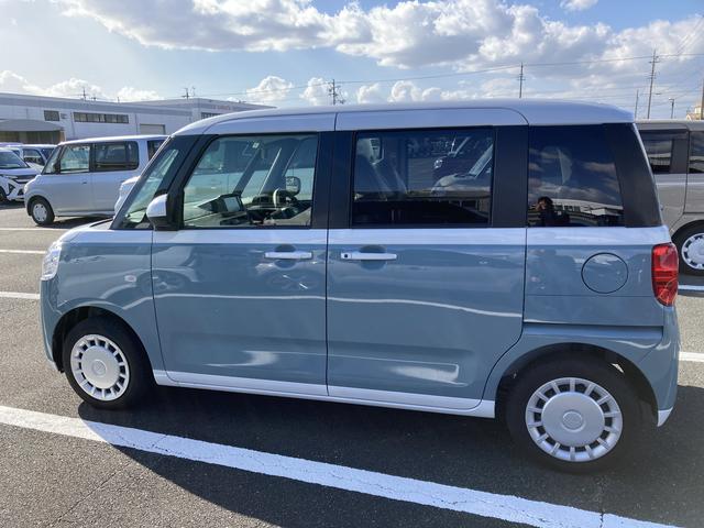 ムーヴキャンバスストライプスＸ　ナビ付ナビ付　１４インチフルホイールキャップ　キーフリーシステム　プッシュボタンスタート　ＵＶカットガラス　両側パワースライドドア　ハロゲンヘッドライト　ラゲージアンダーボックス（静岡県）の中古車