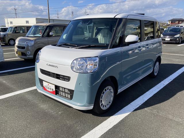 ムーヴキャンバスストライプスＸ　ナビ付ナビ付　１４インチフルホイールキャップ　キーフリーシステム　プッシュボタンスタート　ＵＶカットガラス　両側パワースライドドア　ハロゲンヘッドライト　ラゲージアンダーボックス（静岡県）の中古車