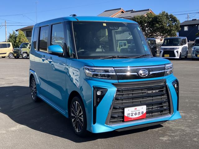 タントカスタムＲＳ１５インチアルミホイール　大型エアロバンパー　フルＬＥＤヘッドランプ　オート格納式カラードドアミラー　本革巻ステアリングホイール（静岡県）の中古車