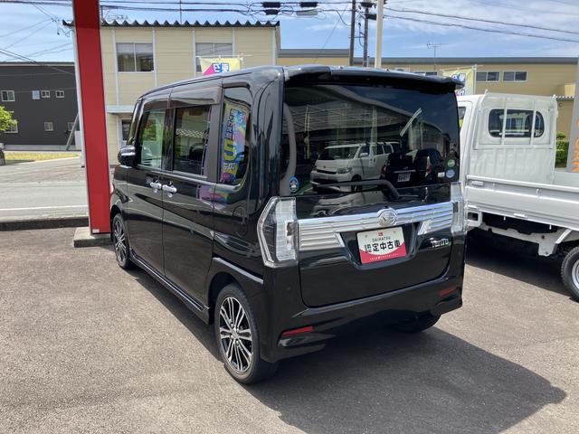 タントカスタムＲＳ　トップエディションＳＡII１５インチアルミホイール　大型エアロバンパー　ＬＥＤヘッドランプ　オート格納式カラードドアミラー　本革巻ステアリングホイール　両側パワースライドドア（静岡県）の中古車