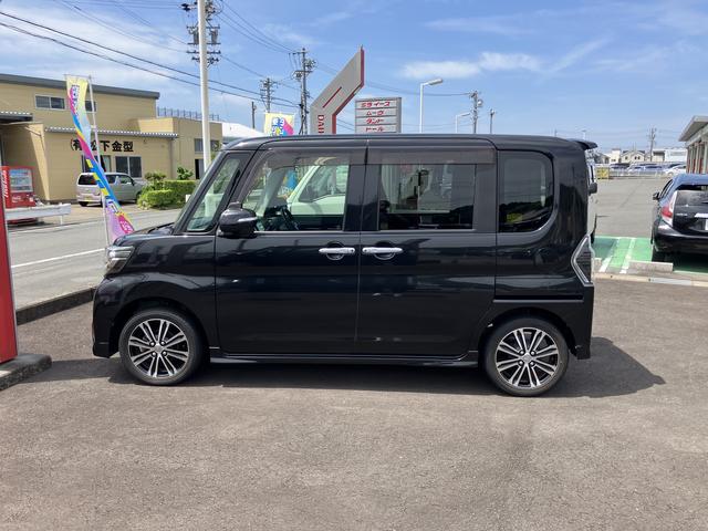 タントカスタムＲＳ　トップエディションＳＡII１５インチアルミホイール　大型エアロバンパー　ＬＥＤヘッドランプ　オート格納式カラードドアミラー　本革巻ステアリングホイール　両側パワースライドドア（静岡県）の中古車