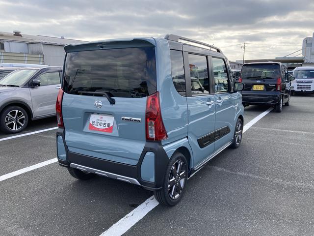 タントファンクロスターボ　ナビ付ナビ　１５インチアルミホイール　キーフリーシステム　プッシュボタンスタート　オートエアコン（プッシュ式）　フルＬＥＤヘッドランプ　オート格納式カラードドアミラー　本革巻ステアリングホイール（静岡県）の中古車