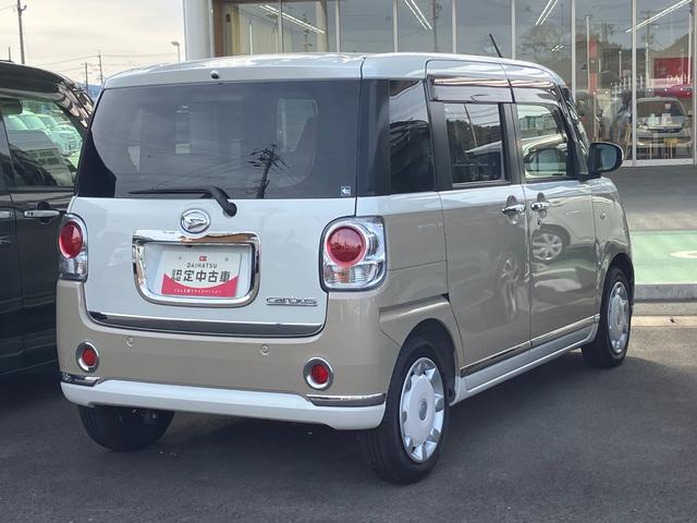 ムーヴキャンバスＧメイクアップＶＳ　ＳＡIII１４インチフルホイールキャップ　ＬＥＤヘッドランプ　キーフリーシステム　両側パワースライドドア　オートエアコン（プッシュ式）　オートライト　置きラクボックス（静岡県）の中古車