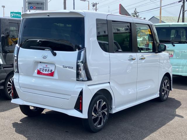 タントカスタムＸ１４インチアルミホイール　大型エアロバンパー　フルＬＥＤヘッドランプ　オート格納式カラードドアミラー　両側パワースライドドア　キーフリーシステム　プッシュボタンスタート（静岡県）の中古車
