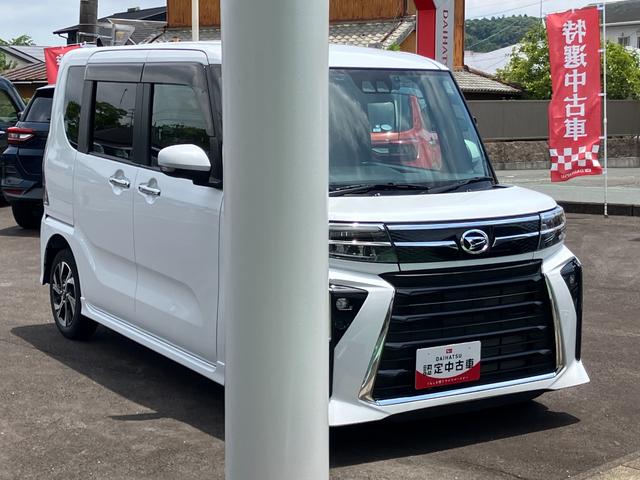 タントカスタムＸ１４インチアルミホイール　大型エアロバンパー　フルＬＥＤヘッドランプ　オート格納式カラードドアミラー　両側パワースライドドア　キーフリーシステム　プッシュボタンスタート（静岡県）の中古車
