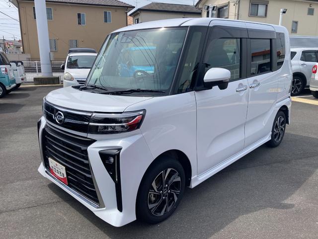 タントカスタムＸ１４インチアルミホイール　大型エアロバンパー　フルＬＥＤヘッドランプ　オート格納式カラードドアミラー　両側パワースライドドア　キーフリーシステム　プッシュボタンスタート（静岡県）の中古車