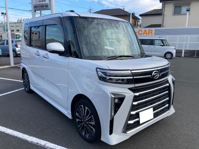 タントカスタムＲＳ１５インチアルミホイール　キーフリーシステム　プッシュボタンスタート　オートエアコン（プッシュ式）　フルＬＥＤヘッドランプ　オート格納式カラードドアミラー　本革巻ステアリングホイール（静岡県）の中古車