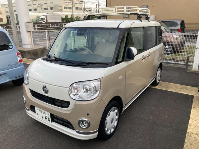 ムーヴキャンバスＧメイクアップＶＳ　ＳＡIII１４インチフルホイールキャップ　ＬＥＤヘッドランプ　キーフリーシステム　両側パワースライドドア　オートエアコン（プッシュ式）　オートライト　置きラクボックス（静岡県）の中古車