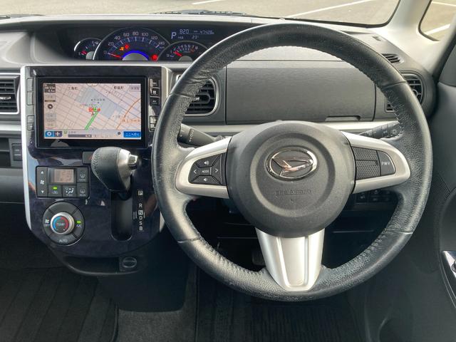 タントカスタムＲＳ　トップエディションＶＳ　ＳＡIII１５インチアルミホイール　大型エアロバンパー　ＬＥＤヘッドランプ　オート格納式カラードドアミラー　本革巻ステアリングホイール　両側パワースライドドア（静岡県）の中古車